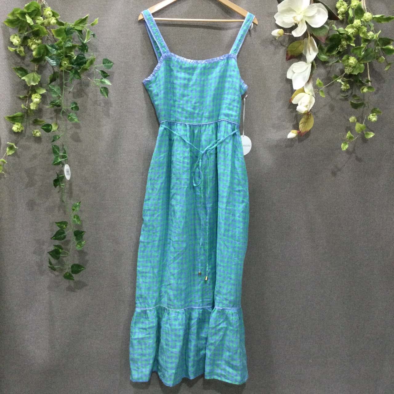 ALESSANDRO Size 4 Charcoal Ribbed Cotton / Linen Dress main image 1