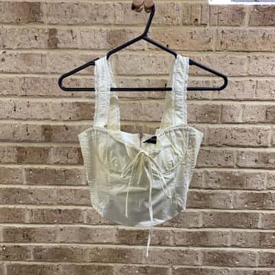 White Fox Womens here with me bustier cream top Size S 