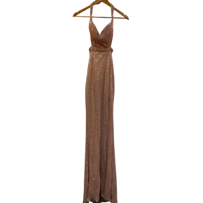 BNWT Love & Lemonade Womens Size S Halter Neck Dress Rose Gold 