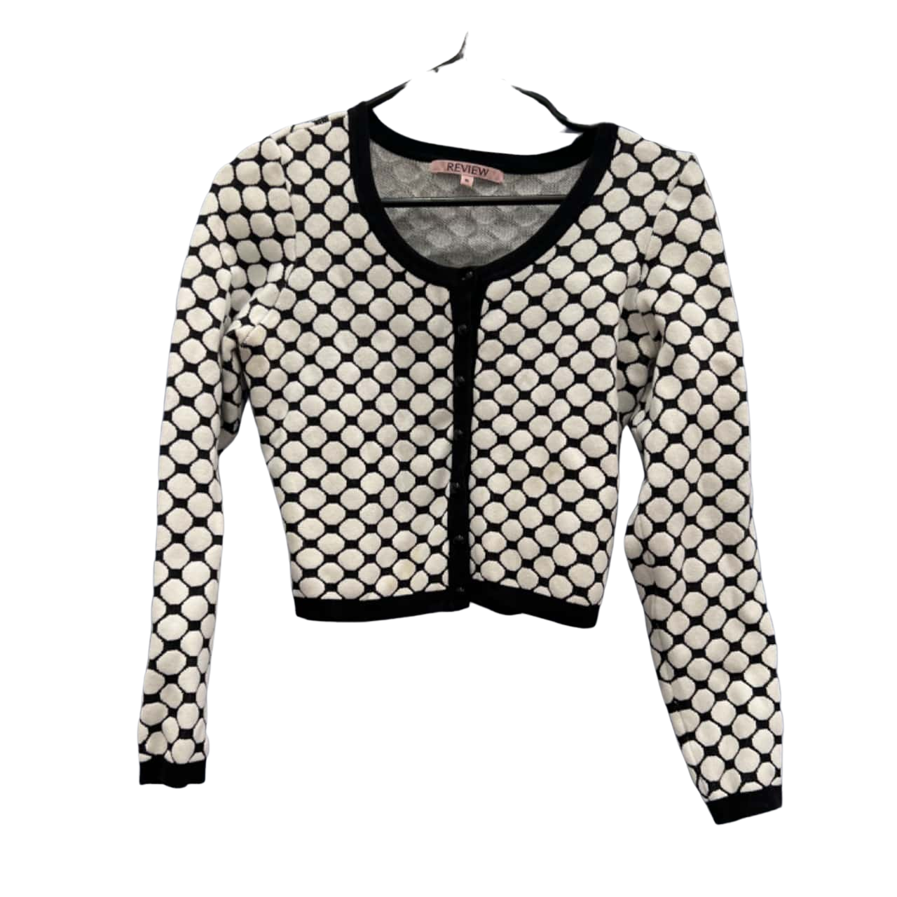 Cardigan Noir Et Blanc (gris) Taille L - Neuf Sans étiquettes, Style Multi-coloré, Coupe Regular