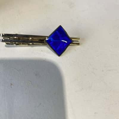 Vintage, silver Bleu enamel tie pin, retro Japan force air self defence force memorabilia 