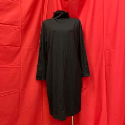  Womens "Foil" Midi Dress Size 14 Black  "Put the fun in funnel dress"
