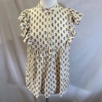 Country Road Size M SILK Blouse Beige 