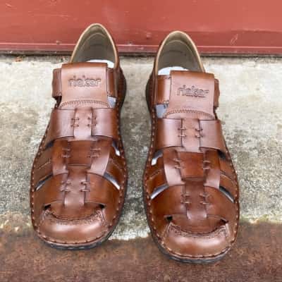 Rieker Mens Size 44 Brown Antistress Sandals 