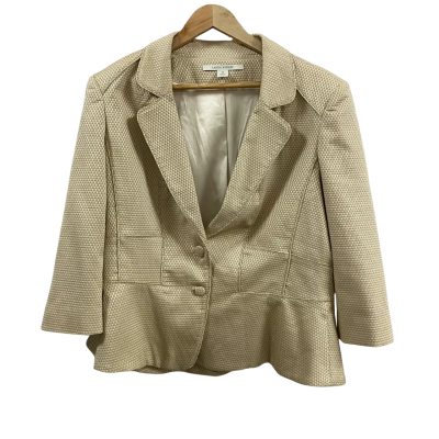 Laura Ashley Womens  Size 16 Textured Blazer Beige 