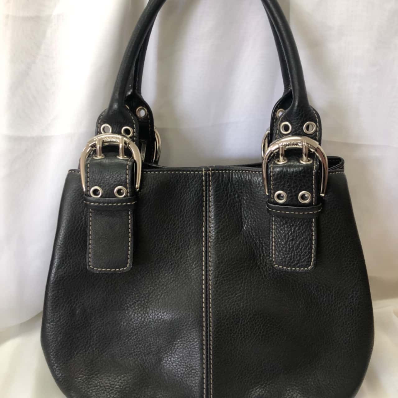 tignanello black leather purse