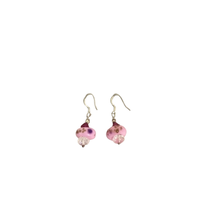 Kerry Designs Handmade Pink Italian Lampwork Glass Earrings 