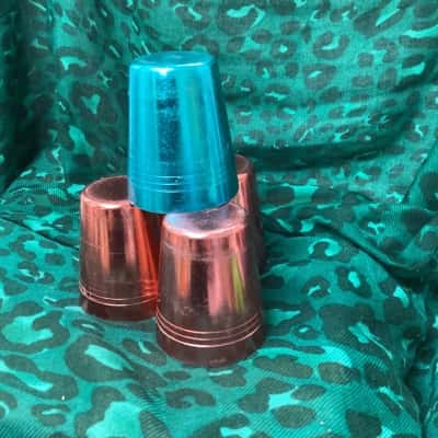 4 Vintage Anodised Aluminium Travel/Picnic Cups