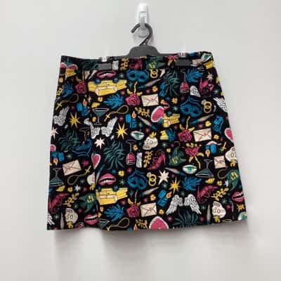 Dangerfield Womens  Size 16  Skirt Black with Pattern 
