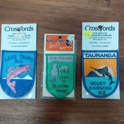 3 x Vintage Iron On / Sew On Badges / Patches - New Zealand