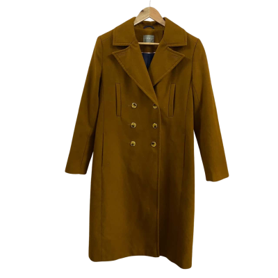 Oasis Mens  Size M Double Breasted Longline Coat Caramel