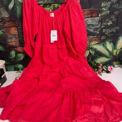 Womens Grenadine Dress Raspberry Size S/M