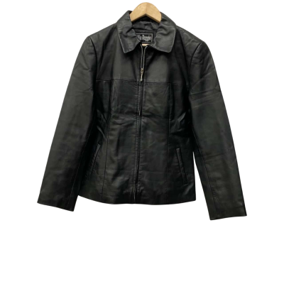  Via Reggio   Size 12 Leather Jacket Black  