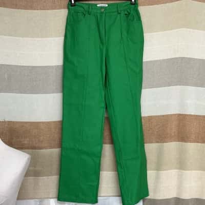 Inshop Womens  Size 10 Leather Pants Green 