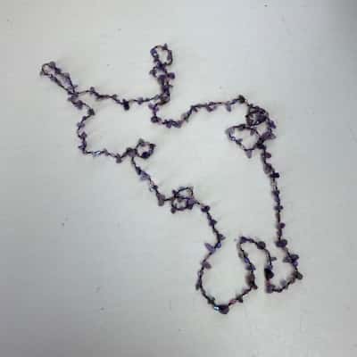 Purple Amethyst Crystal Chip Necklace 