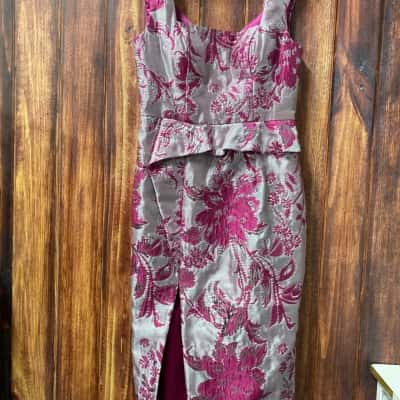 Bariano Australia  Size 12 Pink  / Silver semi formal dress new 