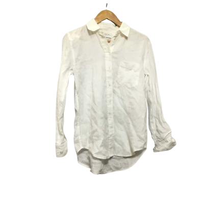 Country Road Womens  Size 4 Long Sleeve Linen Shirt White 