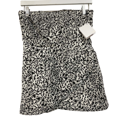 Scanlan Theodore Womens  Size 10 strapless top in black/white print 