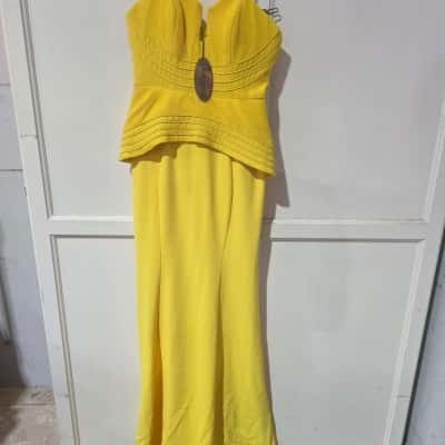 Bariano Womens  Size 10 Formal Dress Yellow 