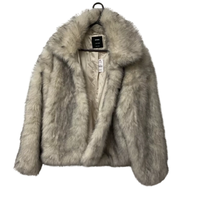 Women’s Cotton On  Size L Beige / Black  / Grey faux fur coat