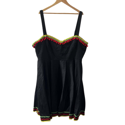Hellbunny black and multicoloured dress, Size 30/32