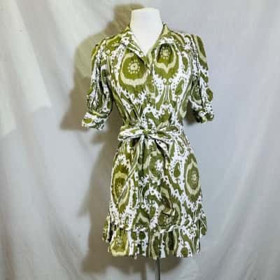 G.D.S by Helenam Size S Casual Linen Dress Green 