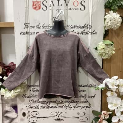 LA STRADA BRAND! MADE IN ITALY! THE PERFECT WINTER WARMER! Womens  Size S Long Sleeve Top Purple 