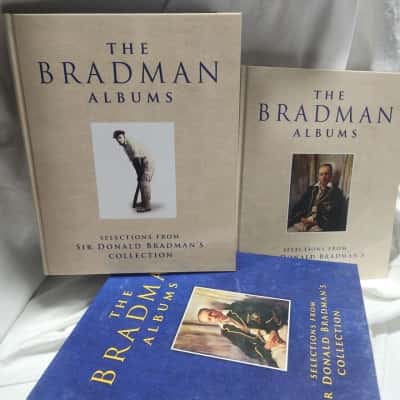 'The Bradman Albums' Selections from Sir Donald Bradman's Collection, 2xHardcover Photo and Text Books with Hard Cardboard Protective Dust Case