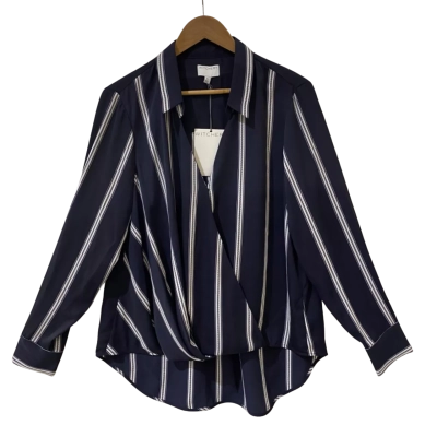 Witchery Womens  Size 16 Blouse Navy Blue / White 