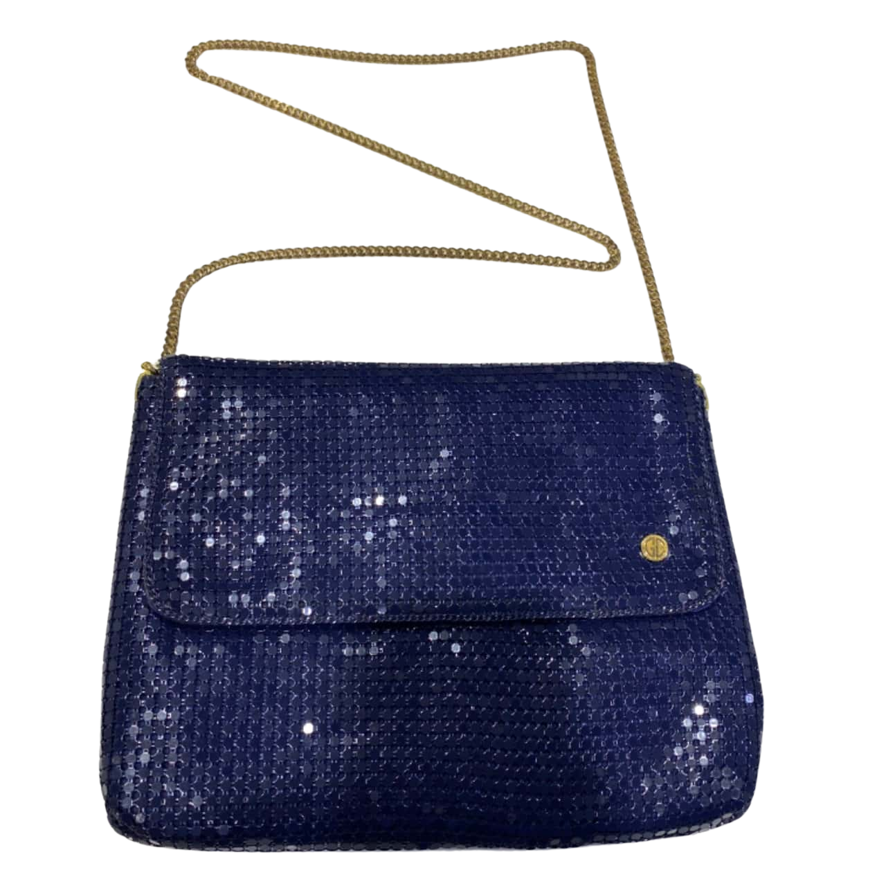 Navy and gold handbag deals