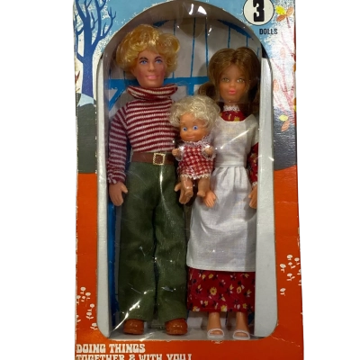 Vintage 1970’s Doll Set Mummy + Daddy + Baby