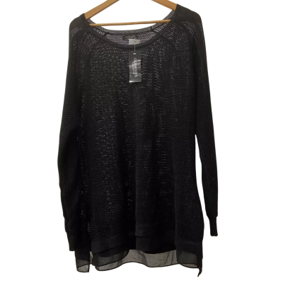 Crossroads Casual Black Metallic Jumper Size 22