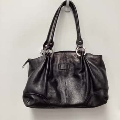 Cellini Womens Black leather hand bag