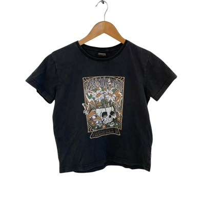 Ghanda Womens  Size 10 Cropped Top Black  