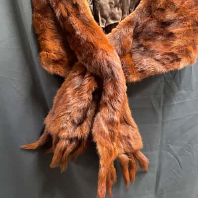 Vintage Brown Fur Stole / Wrap Womens Size One Size 