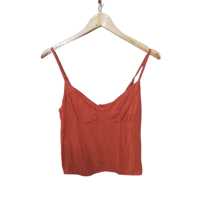 Kookai Womens  Size 6 Cropped Top / Shoestring Strap Top Burnt Orange 