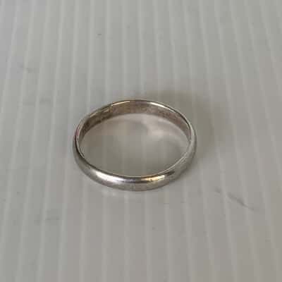 Plain Sterling Silver Ring - Size N - 2mm wide