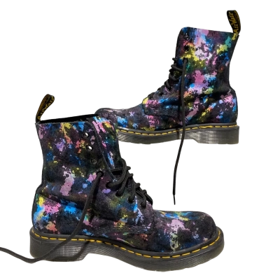 1460 Pascal Black Tutti Frutti Watercolour Dr Martens Womens  Size 39 Mid Boot 
