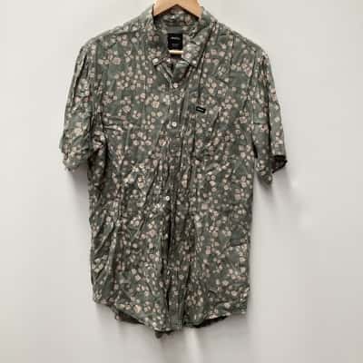 RVCA Mens Shirt Green / Pattern Size M