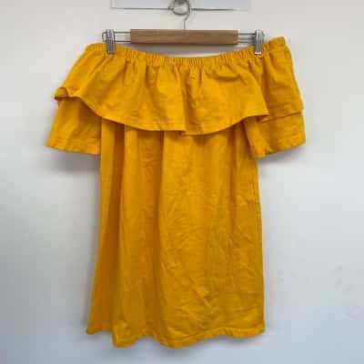 H&M Yellow Short SLeeve Mini Dress  Size 8 
