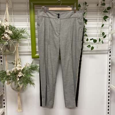 ME+EM Womens  Size 16 Straight Leg Pants Black  / Grey / White 