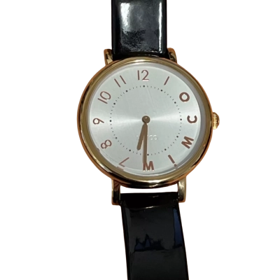 Mimco Womens Watch Black Leather Strap 