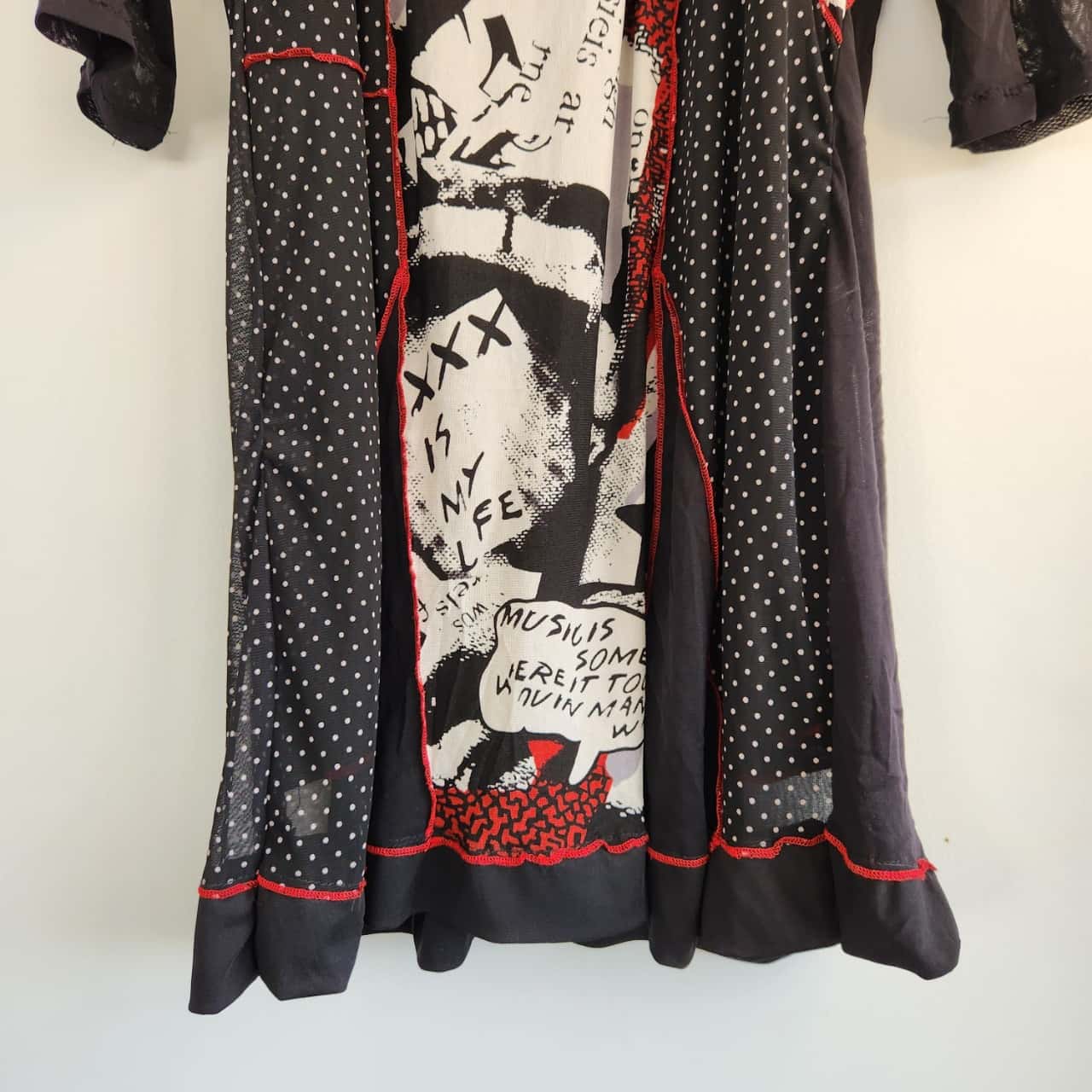 LEEZ SILK WHITE/BLACK SHORT SLEEVE DRESS