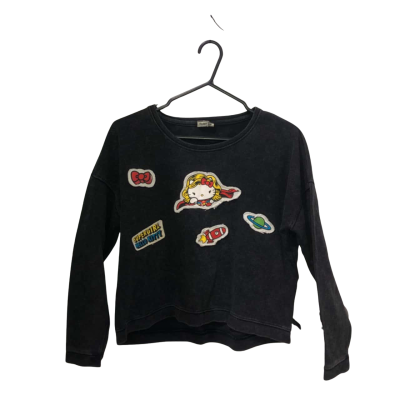Black/Dark Grey Hello Kitty Super-girl Top  Size M
