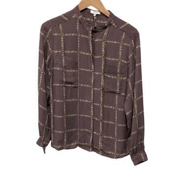 Reiss Womens  Size 10 Long Sleeve Shirt Purple 
