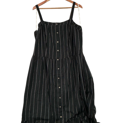 Refinity Womens  Size L Maxi Dress Black 70% Cotton Brand New | RRP $139.95