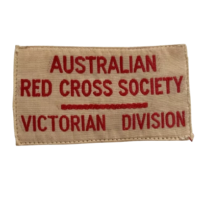 Vintage Australian Red Cross Society/Victorian Division Embroided Cloth Uniform Patch