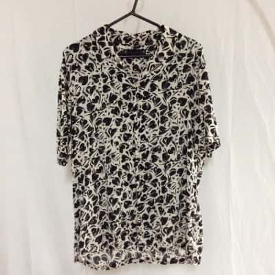 AllSaints Mens  Size L Hawaiin Shirt Black  / Pattern / White 