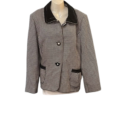  Womens  Ricki Renee Size M Blazer Black  / Pattern / White 
