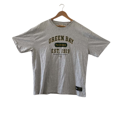 Vintage Authentic Sport NFL Green Bay Packers Football Grey T-Shirt Men's Size Large